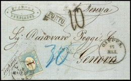 1 Lire Blau Auf Unfrankiertem Brief Von Odessa über Wien Nach Genua, 1873, Katalog: 11 BF1 Liras Blue On... - Ohne Zuordnung