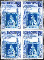 20 Und 55 L. 100 Jahre Briefmarken Der Toskana, Postfrische 4er-Blocks, Mi. 200,-, Katalog: 826/27 **20 And 55... - Ohne Zuordnung
