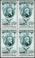 20 L Gaudenzio Ferrari, Postfrischer 4er-Block, Mi. 120,-, Katalog: 795 **20 L Gaudenzio Ferrari, Unhinged Mint... - Ohne Zuordnung