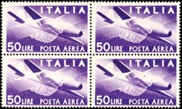 1 - 50 L. Flugpost Komplett Postfrisch In 4er-Blocks, Mi. 240,-, Katalog: 706/14 **1 - 50 L. Airmail Complete... - Unclassified