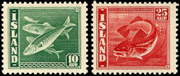 Fische 10 Und 25 Aur. In B-Zähnung, Tadellos Postfrisch, Mi. 340,--, Katalog: 215, 216 B **Fish 10 And 25... - Sonstige & Ohne Zuordnung