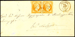 Mi. 12II Im Waager. Paar A. Tadellosem Brief Vom 24.4.1863 Ab Kalami, Sign., Katalog: 12II BFMichel. 12II In... - Sonstige & Ohne Zuordnung