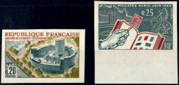1963, 0,25 Fr. Ausstellung Philatec Und 0,20 Fr. Eröffnung Des Rundfunk- Und Fernsehgebäudes In Paris,... - Other & Unclassified