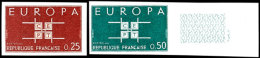 1963, 0,25 Und 0,50 Fr. Europamarken, Abart "ungezähnt", Tadellos Postfrisch, Maury 160.-, Katalog: 1450/51U... - Sonstige & Ohne Zuordnung