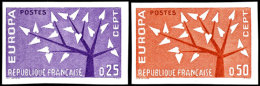 1962, 0,25 Und 0,50 Fr. Europamarken, Abart "ungezähnt", Tadellos Postfrisch, Maury 160.-, Katalog: 1411/12U... - Other & Unclassified