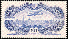50 Fr. "Flugzeug über Paris" - Sog. "Banknoten-Muster", Flugpostausgabe 1936, Tadellos Postfrisch, Mi.... - Other & Unclassified
