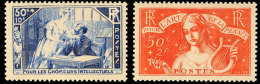 50 C. Blau U. 50 C. Dunkelrot, Notleidende Geistesarbeiter, Tadellos Postfrisch, Mi. 95.-, Katalog: 303/04 **50... - Sonstige & Ohne Zuordnung