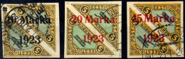 1923, Flp.-Kehrdruck-Marken Mit Aufdruck Tadellos Gestempelt, Mi. 360,--, Katalog: 43/45 B O1923, Airmail... - Estonia