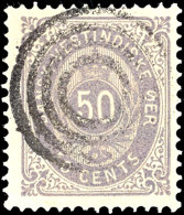 50 C. Grauviolett, Sehr Gut Gezähnt Mit Sauberem 4-Ringstempel Ohne Punkt, Mi. 450,-, Katalog: 13Ib O50 C.... - Danish West Indies