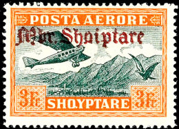 5 Q. Bis 3 Fr. Freimarken Mit Rotbraunem Aufdruck, Flugpostausgabe 1929, Tadellos Postfrisch, Auflage Nur 1.014... - Albania