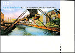 56 Cent "Wuppertaler Schwebebahn", Abart "ungezähnt", Tadellos Postfrisch, Fotoattest-Kopie Schlegel BPP... - Other & Unclassified