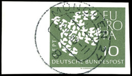 10 Pfg. Europa Ungezähnt Mit Linkem Seitenrand, Sauber Und Zentrisch Gestempelt "MÜNCHEN 22.11.63", Etwas... - Sonstige & Ohne Zuordnung