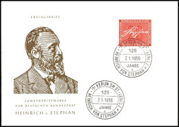 1956, "H.v. Stephan" Auf Schmuck-FDC Mit Berliner ESSt., Tadellos, Mi. 350,--, Katalog: 227 FDC1956, "H. From... - Sonstige & Ohne Zuordnung