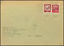 20 Pf. Heuss Und Bach, Je Mit Handstempel "Entwertet" Auf Darmstädter Versuchsbrief 8.11.63, Katalog: 185y,352... - Other & Unclassified