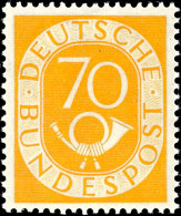 1950, Posthorn 70 Pf. Tadellos Postfrisch Mit Tiefstsignatur Schlegel BPP, Mi. 500,--, Katalog: 136 **1950,... - Sonstige & Ohne Zuordnung