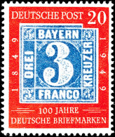 100 Jahre Briefmarken 20 Pfg. Mit Plattenfehler " Delle Im Rechten Bildrand Neben Der Ersten 9 Von 1949",... - Sonstige & Ohne Zuordnung