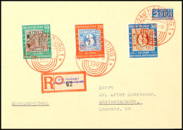 10 Pfg Bis 30 Pfg Tag Der Briefmarke 1949 Als Reine Satzfrankatur Auf Portogerechtem R-Brief Von Hamburg Nach... - Sonstige & Ohne Zuordnung