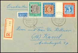 10 Pfg Bis 30 Pfg Tag Der Briefmarke 1949 Als Reine Satzfrankatur Auf Portogerechtem R-Brief Von Detmold Nach... - Other & Unclassified