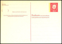 "Heuss"-Antwortkarte Ungebraucht, Tadellos, Mi. 360,--, Katalog: P 58 (*)Heuss Paid Reply Postal Card Unused,... - Other & Unclassified