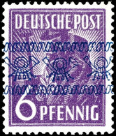 6 Pfg Mit Bandaufdruck In Farbe Dunkelblau (Bonn), Postfrisch Doppelt Sign. Dr. Dub, Fotoattest Schlegel A. BPP,... - Other & Unclassified