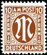 10 Pfg AM-Post, Deutscher Druck, Zähnung D, Tadellos Postfrisch, Tiefst Sign. A. Schlegel BPP, Mi. 450.-,... - Sonstige & Ohne Zuordnung