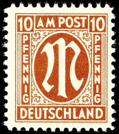 10 Pfg AM-Post, Deutscher Druck, Zähnung D, Papier Z, Tadellos Postfrisch, Unsigniert, Fotoattest A. Schlegel... - Sonstige & Ohne Zuordnung