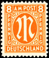 8 Pfennig AM-Post, C-Zähnung, Tadellos Postfrisch, Geprüft Hettler BPP, Mi. 120.-, Katalog: 21C **8... - Sonstige & Ohne Zuordnung