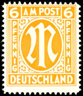 1945, AM-Post 6 Pf. In Besserer Variante, Tadellos, Fotokurzbefund A. Schlegel BPP, Mi. 200,-- Attest/Certificate:... - Other & Unclassified