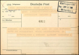 1947, Amerikanischer Telegramm-Zensurstempel "Adler Mit Nr. 102" Recht Klar Auf Zustellungs-Telegramm Aus... - Sonstige & Ohne Zuordnung