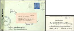 1946, Kontrollrat 75 Pfg. Ziffer Als Portogerechte Einzelfrankatur Auf Auslandsbrief Aus FÜRTH 27.5.46 Mit... - Other & Unclassified