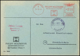 1945, "OFFENBACH (MAIN) ZENSUR (25.OCT.1945), Violetter Zensur-Stempel Klar Auf Ortsbrief Mit 16 Pfg.... - Andere & Zonder Classificatie