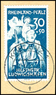 30+50 Pfg Hilfswerk Ludwigshafen Mit Plattenfehler "Christopherus Blind" Auf Tadellosem Briefstück Mit... - Other & Unclassified