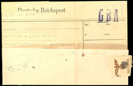 1946, Violetter Zensur-L1 "GBA" Auf Telegramm-Formular Aus Baden-Baden Für Ein Telegramm Aus Karlsruhe Mit... - Sonstige & Ohne Zuordnung