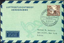 Luftpostleichtbrief 60 Pfg Mit Sonderstempel "BERLIN CHARLOTTENBURG / LUFTPOST AUS BERLIN 05.8.54" Nach New... - Sonstige & Ohne Zuordnung