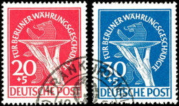 1949, "Währungsgeschädigte" 20 Und 30 Pf. Je Tadellos Mit Frankfurter Eck-SSt., Gepr. Schlegel BPP, Mi.... - Other & Unclassified