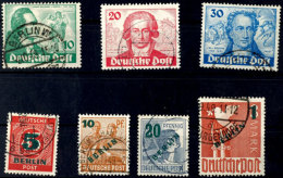 Goethe Und Grünaufdruck, 3 Bzw. 4 Werte Kpl. Gestempelt, Mi. 220,-, Katalog: 61/67 OGoethe And Green... - Sonstige & Ohne Zuordnung