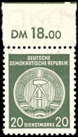 1956, Zirkelmarke 20 Pf. Mit WZ.2 Auf Faserpapier, Tadellos Postfrisch Mit (gefaltetem) Oberrand, Mi. 300,--,... - Other & Unclassified