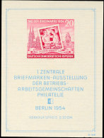Blockausgabe "Erste Zentrale Briefmarkenausstellung Der BAG Philatelie" Mit Abart "scheinbar Waagerecht Geripptes... - Other & Unclassified