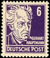 6 Pfg Gerhard Hauptmann, Dunkelblauviolett, Gewöhnliches Papier, Tadellos Postfrisch, Gepr. Paul BPP, Mi.... - Sonstige & Ohne Zuordnung