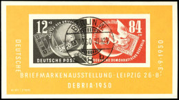 1950, "Debria"-Block Mit Rund-Stpl. BERLIN W8 Und Originalgummi, Tadellos, Mi. 170,--, Katalog: Bl. 7 O1950,... - Other & Unclassified