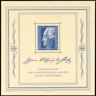 Blockausgabe "Goethe" Postfrisch, Mi. 220,-, Katalog: Bl. 6 **Souvenir Sheet "Goethe" Mint Never Hinged, Michel... - Other & Unclassified