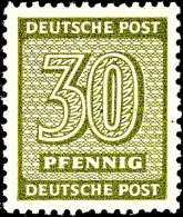 30 Pf. Dunkeloliv, Wz.Y, Tadellos Postfrisch, Fotoattest Ströh BPP, Mi. 650.- Attest/Certificate:... - Other & Unclassified