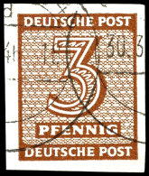 3 Pfg. Lebhaftgelbbraun Mit Wz. "Stufen Steigend" Ungezähnt, Tadellos Gestempelt "LEIPZIG O 40 / 30.3.46",... - Other & Unclassified