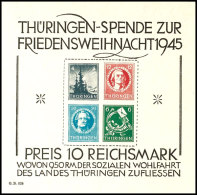 1945, Weihnachtsblock Auf Weißem, Holzfreiem Papier, Tadellos Postfrisch, Fotoattest Zierer BPP Von 1979... - Other & Unclassified