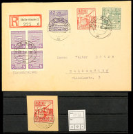 Wiederaufbau Kpl. A. Portoger. R.-Brief Und 12+8 Pf. In B-Farbe A. BS, Gepr. Ströh BPP, Katalog: 87/89a+b... - Other & Unclassified
