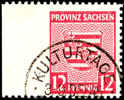 12 Pf. Rosarot, B-Zähnung, Mit Plattenfehler II, Gestempelt, Gepr. Ströh BPP, Mi. 500.- (ohne Aufschlag... - Other & Unclassified