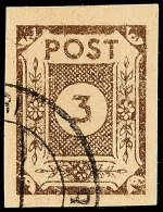 3 Pf. Graubraun, Tx-Papier, Type I, Tadellos Gestempelt, Gepr. Ströh BPP, Mi. 250.-, Katalog: 51btxI O3... - Sonstige & Ohne Zuordnung