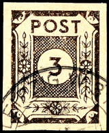 3 Pf. Schwarzbraun, Au-Papier, Type I, Tadellos Gestempelt, Gepr. Ströh BPP, Mi. 450.-, Katalog: 51auyI O3... - Sonstige & Ohne Zuordnung