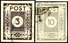 3 Und 10 Pf Jeweils In Type Uy Tadellos Gestempelt, Gepr. Ströh BPP, Mi. 530,--, Katalog: 51/52auy O3 And... - Sonstige & Ohne Zuordnung