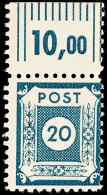 20 Pf. Schwärzlichblaugrau, Gez. Coswig DI, Tadellos Postfrisch, Gepr. Ströh BPP, Mi. 400.-, Katalog:... - Sonstige & Ohne Zuordnung